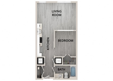 A05 - 1Bed 1Bath - Rockwell at Crown - 2D Floor Plan